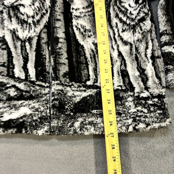 Black Mountain Black White Full Zip Fleece Sweater Jacket Men's Size Medium - Picture 6 of 10